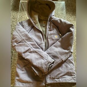 Carhartt Lavender Sherpa-Lined Canvas Jacket